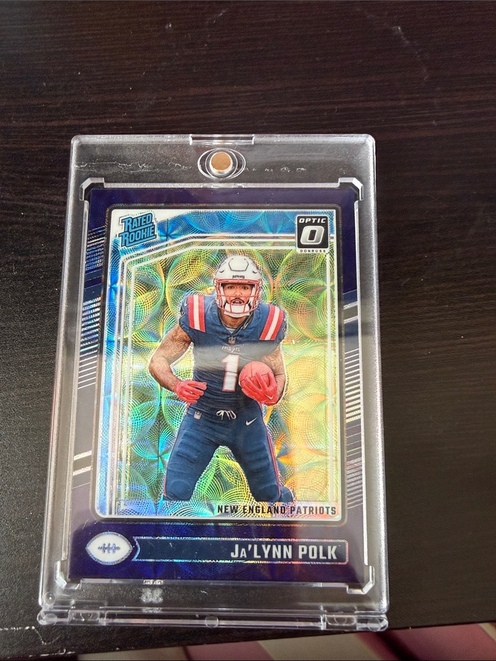 New England Patriots Ja'Lynn Polk Rookie Football Card - Blue
